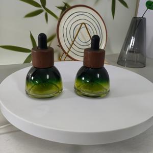 2개 30ml/1.01oz 빈티지 다크 그린 원뿔 모양 유리 향수 드롭퍼 병, 리필 가능 향수, 에센셜 오일 분할 병, 샘플 병 (빈 병), 여자친구와 어머니에게 선물하기에 적합하며 여행 중 사용하기에도 좋습니다.