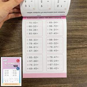 64페이지 덧셈 및 뺄셈 수학 워크북, 초기 수리 연산 연습 워크북, 시각적 수학 훈련, 재미있는 삽화가 있는 수학 연습장, 홈스쿨링 및 교실용, 신학기 학용품, 생일 크리스마스 선물