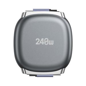 EAGET 240W 수납식 USB C 케이블, 1m/3ft 4단계 속도 조절 고속 충전 코드, 소형 신축성 데이터 선, iPhone 17/16/15, MacBook, iPad, 노트북, 삼성 갤럭시용 수납식 휴대용 Type C 충전기