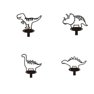 단조 철제 후크 4개, 만화 공룡 실루엣 벽걸이형 코트 및 모자 걸이, 블랙 메탈 벽걸이형 후크, 모던 디자인, 코트, 모자, 벨트, 장난감 등을 걸기 위한 재미있는 후크, 선물용으로 적합, 공룡 테마 방 장식, 다용도 후크