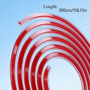300Cm/118.11In 스크래치 방지 충돌 스트립, 투명 PVC 차량 문 범퍼 스트립, 대부분의 모델에 적합, 길이 조절 가능, 차량 외부 액세서리