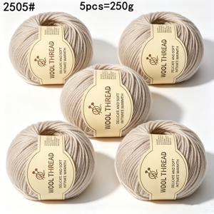 5개 묶음 290 알파카 울 털실, 롤당 50G, 총 250G, 초보자를 위한 중간 두께 뜨개질 코바늘 털실, 캐주얼 바 뜨개질 재료, 스웨터, 코트, 드레스, 머리띠, 장갑, 바지, 담요에 적합
