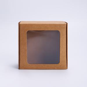40개 세트 선물 상자 - 브라운, 블랙 & 화이트 크래프트 종이 창문 디자인 (2.36x2.36x1.18인치, 3.15x3.15x1.18인치, 4.13x4.13x1.18인치 | 핸드메이드 비누, 주얼리 등에 완벽한 장식용 내구성 포장 박스