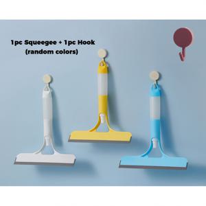 2개입 마법의 유리 청소 도구 (색상 랜덤) + 후크 포함 / 단일 도구로 모든 과정을 완료: 누르면 물 스프레이 → 스펀지로 먼지 제거 → 스퀴지로 물 수집, 한 손으로 끝