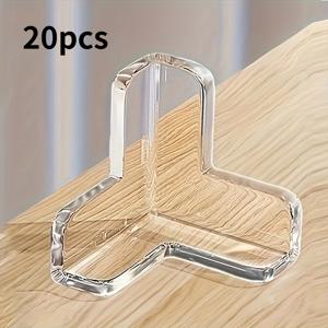 20개입 투명 팩 안전 PVC 보호 케이스, T자형 테이블 모서리 엣지 보호대, 전원 콘센트 충돌 방지 보호 커버, 테이블 모서리 보호대, 콘센트 커버, 충격 방지 콘센트 커버, 데스크탑 보호대, 콘센트 보호 커버, Best C