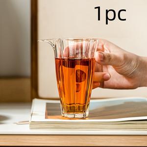 1개 두꺼운 유리 공차잔 - 내열성 투명 공차 차 용기, 가정, 레스토랑, 사무실용, 중국차용 다용도 차 분리기, 차 애호가를 위한 선물