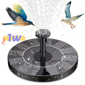 1개 태양광 분수 펌프, 태양광 분수대, 태양광 분수 새 목욕 펌프, 독립형 휴대용 부유형 태양광 물분수 펌프, 정원, 연못, 수영장, 야외용 (1W-3.6W)