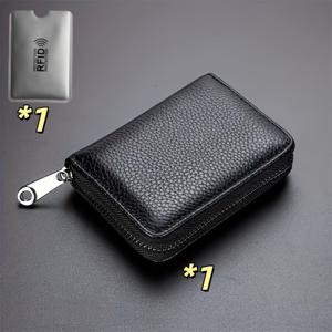 2개 세트: 카드 홀더 1개 + RFID 차단 슬리브 카드 케이스 1개, 20+2 카드 슬롯 포함. RFID 차단 도난 방지 카드 홀더, 신용카드 홀더, 다기능 지퍼 PU 지갑, 명함 홀더, 세련된 카드 홀더, 은행 카드 홀더, 보호 케이스, 명함 보호 파우치, 동전 지갑
