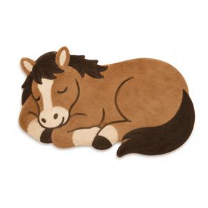 1개 2D 평면식면 브라운 포니 카펫, 침실용, 카펫, 부드러운 세탁 가능한 바닥 매트, 불규칙한 말 모양 바닥 장식, 방, 현관, 침대 옆, 라운지용, 2D 평면