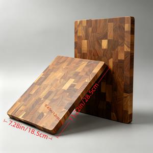 1개 수제 스플라이스 나무 소재 28.5 X 18.5cm, 얇고 가벼운 엔드 그레인 나무 도마, 가정 요리사 및 샤르코테리 서빙을 위한 다용도 주방 식기