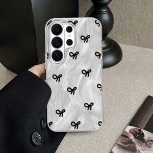 삼성 갤럭시 S26 S25 S24 S23 S22 S21 S20 플러스울트라용 블랙 리본 보우 휴대폰 케이스, 충격 방지, 스크래치 방지, 얼룩 방지, 풀 프로텍션, 연인을 위한 스타일리시한 선물