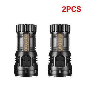 2개입 초고휘도 LED 손전등 (1800mAh USB 충전식 배터리, 다양한 조명 모드, 사이드 라이트, COB 광원, 캡 클립, 마그네틱 베이스 포함) - 하이킹, 캠핑, 야외 활동 및 여행에 적합