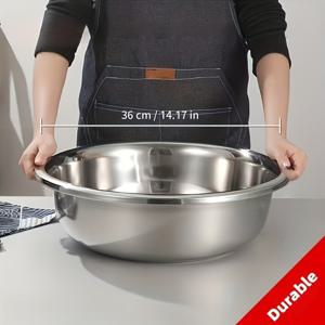 40cm/15.74인치 & 36cm/14.2인치 특대형 스테인리스 스틸 믹싱볼 | 고하중 깊은 믹싱볼, 요리, 베이킹, 샐러드 반죽용 | 녹 방지, 식기세척기 사용 가능