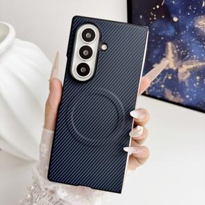 삼성 Z 폴드 8/8 울트라용 카본 파이버 마그네틱 폴딩 케이스, 풀커버 낙하 방지 휴대폰 케이스