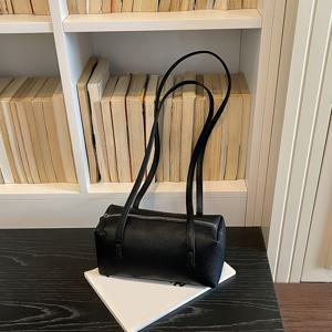 여성용 토트백 빈티지 레드 그레인 필로우백 부드러운 지퍼 잠금장치 도시 산책 야외 나들이용 소프트 심플 디자인 가방
