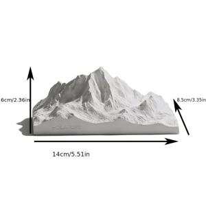 3D 텍스처 화이트 석고 눈산 장식품, 받침대 및 조각 디자인의 릴리프 산 정상, 북유럽 인스타 - 스타일 탁상 장식, 서재 책장 현관 TV 캐비닛 사무실 책상 소프트 가구