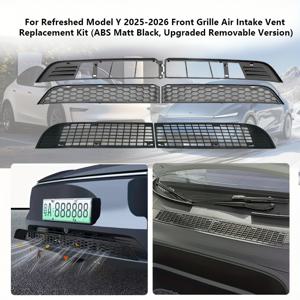 2025-2026 테슬라 모델 Y용 전면 그릴 흡기 메쉬 트림 키트, 2025-2026 모델 Y 주니퍼(런치 에디션) 액세서리용(탈착식 버전) 6개