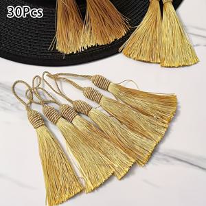 30개 5.5인치 술 장식, 나선형 볼 헤드가 달린 나선형 캡 술 펜던트, 끈 술 중국식 매듭 장식용 DIY 액세서리, 열쇠고리, 귀걸이, 주얼리 제작, 기념품, 의류 재봉, 선물 태그 DIY 공예 프로젝트용 수제 술 장식
