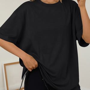 여성 플러스 사이즈 반팔 티셔츠, 오버사이즈 여름 루즈핏 운동 상의, 피트니스, 요가 및 캐주얼 웨어 | 모든 계절에 적합