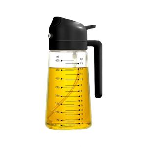 2-In-1 오일 스프레이 및 디스펜서 병, 470ml 플라스틱 요리용 기름 미스터 (뿌리개 포함), 대용량 올리브 오일 스프레이 병 (에어프라이어, 샐러드, 베이킹, 주방 필수품용)