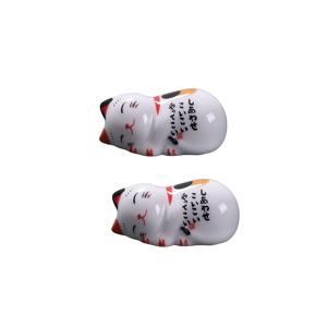 일본 만화 동물 귀여운 젓가락 받침 2개, 세라믹 젓가락 꽂이, 가정용 펜꽂이, 정원 장식품, 식기 케이지
