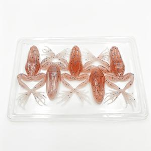 낚시용 개구리 소프트 베이트 5개 세트, 생체 적합 TPE 소재로 제작, 민물 및 바닷물용, 다양한 색상, 각 8cm, 5.3g, 부유 액션, 사실적인 외관, 텍사스 및 캐롤라이나 릴과 완벽 호환, 낚시 경험 향상