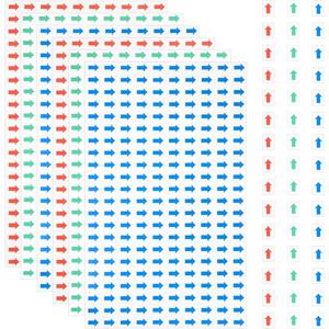 1320개 화살표 스티커 라벨 1/2인치 색상 코딩 표지판 데칼 자체 접착식 탈부착 가능 소형 직사각형 라벨, 제품 검사 결함 표시기 미니 화살표 스티커 마킹용(혼합 색상)