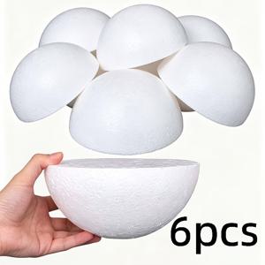 꽃 줄기 고정용 폼 반구체 6개 세트; 단색 폼 반구체, 결혼식 피로연장 공간 및 꽃꽂이 받침대용; 3D 벽 장식용 베이스 재료; 학교 미술 수업용 창의적인 3D 공예 키트
