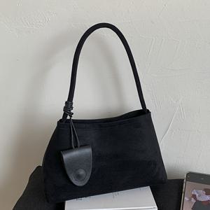 우아한 빈티지 여성 핸드백, 단색 인조 스웨이드 숄더백. 휴대폰/화장품/보조배터리 수납 가능. 스냅 버튼 잠금, 내부 지퍼 클러치, 튼튼한 소재. 대용량 작은 사각 가방, 출퇴근 및 휴가 사용에 적합