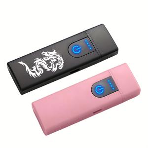 방풍 라이터, 새로운 USB 충전식 휴대용 터치 감지 전기 라이터, ABS 소재, 방풍 전자 라이터, 초박형 전자 라이터, 캠핑, 발렌타인데이, 추수감사절, 크리스마스, 할로윈에 이상적인 선택