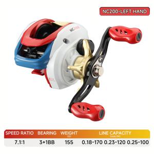 HAUT TON 플레임 드래곤 스피닝릴, 3+1 메탈 베어링, 7.1:1 기어비, 최대 제동력 5kg, ABS 경량 스풀 핸들, 155g 경량 스피닝릴, 메탈 스풀, 세라믹 스무스 라인 가이드, 다양한 수중 낚시에 적합