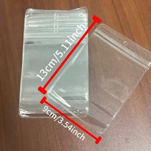 14개 투명 PVC 플라스틱 파우치 세트 (걸이 구멍 포함), 주얼리 지퍼 백 | 재사용 가능한 주얼리 보관 커버, 내용물 보임, 우아한 스타일