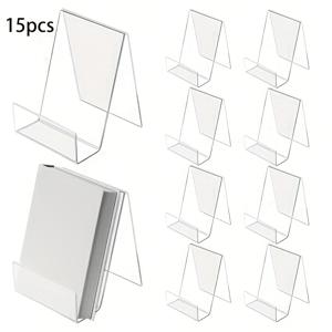 15개 투명 아크릴 디스플레이 스탠드 - 모던 스타일 플라스틱 책장, 사진, 책, 악보, 노트, 작품, CD 보관에 적합