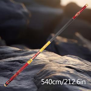 새로운 28톤 카본 스트림 로드 라이트 하드 튜닝 핸드 로드 짧은 섹션 수축 가능 길이 76Cm-29.9In 휴대용 낚싯대 (잉어, 배스, 퍼치용), 로드 길이 3.6M-7.2M