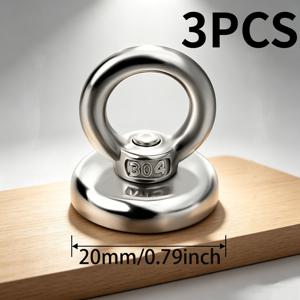 강력 자석 후크, 25mm 자석 (매립 구멍 아이볼트 포함), 가정, 작업장, 차고, 주방 및 사무실용 강력 자석 후크