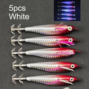 Avlcoaky 5개/세트 10Cm/9G 야광 오징어 지그 훅 새우 낚시 루어 Lshrimp 새우 루어 인공 하드 베이트