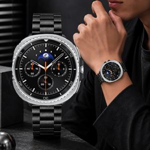 삼성 8/8 클래식 40mm 44mm 46mm용 고급 스테인리스 스틸 밴드 남성/여성용, 삼성 워치 8 클래식/8 스마트워치 액세서리용 패션 버클 손목 스트랩