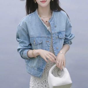 2026 퓨어 청순 봄 신상 고급스러운 워싱 데일리 데님 숏 자켓