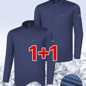 (1+1) 2장세트! 남성 가성비 워크웨어 편안한 스판 작업복 등산복 긴팔 집업 티셔츠(M7OPST59)