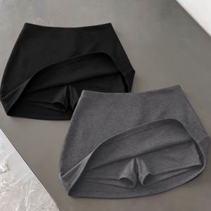 여름용 여성용 핫 섹시 숏 스커트 2pcs 세트, 고탄력, 통기성, 허리, 내장 안전 팬츠, 슬림핏, 곡선 노출, 데이트, 야외 활동 및 다용도로 적합