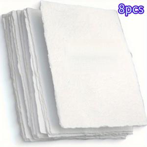 8개/팩, 300GSM 헤비 루프 수채화 용지 - 수제 스케치 용지, 자연색 및 브라운 톤, 무독성 미술 용품, 페인팅, 드로잉에 적합, 텍스처 표면 드로잉 용지, 스크랩북 및 공예 용지