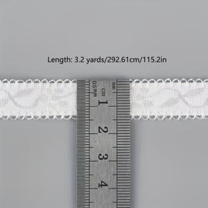 3.2야드 블랙/화이트 레이스 물결 탄성 플라워 웨빙, 탄성 좋고 자유롭게 절단 가능, 속옷 어깨끈, 탄성 서스펜더, 서스펜더 스타킹 탄성 밴드, 재봉 탄성 추가에 적합