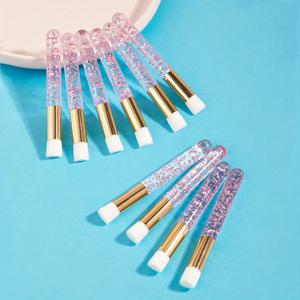 10pcs Baopinger 휴대용 향수 없는 나일론 브리스틀 메이크업 눈썹 청소 막대 브러시, 부드러운 브리스틀, ABS 플라스틱 로드, 코 블랙헤드 제거기 깊은 청소 포어, 정상 피부용