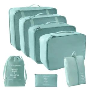 [여행용품 정리함] 7pcs 여행용 수납 가방 세트, 가정 및 여행 정리에 적합, 디지털 가방, 세면도구 가방, 의류 및 신발 수납 가방 포함, 6가지 색상으로 제공, 여행을 위한 효율적이고 스타일리시한 수납 솔루션