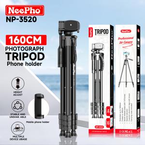 NP-3520 160cm/63인치 휴대폰 및 카메라용 삼각대 스탠드, 휴대폰 홀더가 있는 휴대폰 삼각대, 녹화/브이로그/라이브 스트리밍용 휴대폰 삼각대