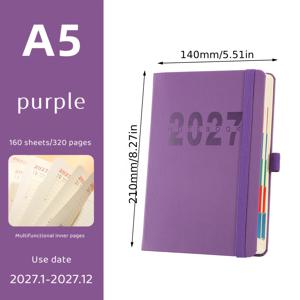 2027 영어판 노트북, 플래너, 업무 효율성 로그, 스케줄북