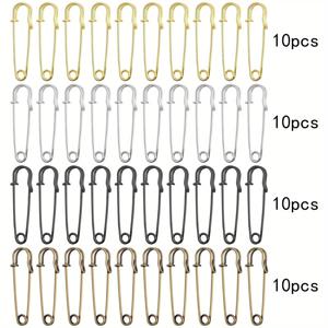 5cm/2인치 대형 금속 안전핀 40개, 초내구성 담요핀, 의류, 치마, 수공예품, 스카프, 침대 시트 등에 적합, 4가지 색상 선택 가능