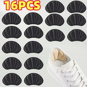 메모리폼 셀프 접착식 발뒤꿈치 패드 16개 - 두꺼운 미끄럼 방지 충격 흡수 깔창, 신발 사이즈 조절 가능, 발뒤꿈치 마찰 방지, 남녀공용 스니커즈, 하이힐, 캐주얼 신발에 적합, 통기성 좋고 편안한 패드