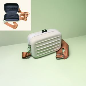 1개 미니 여행 가방 크로스바디 백, EVA 하드 쉘 메이크업 가방, 조절 가능한 숄더 스트랩 싱글 숄더 백, 여행용 화장품 정리함, 하드 쉘 압축 방지 크로스바디 소형 가방, 여행용 휴대용 수납 가방