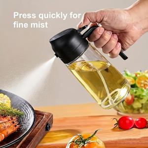 16 Oz 오일 병 오일 스프레이 - 470Ml 유리 올리브 오일 디스펜서, 2-In-1 유리 오일 스프레이 및 디스펜서, 요리 오일 스프레이, 샐러드용, 주방 가제트